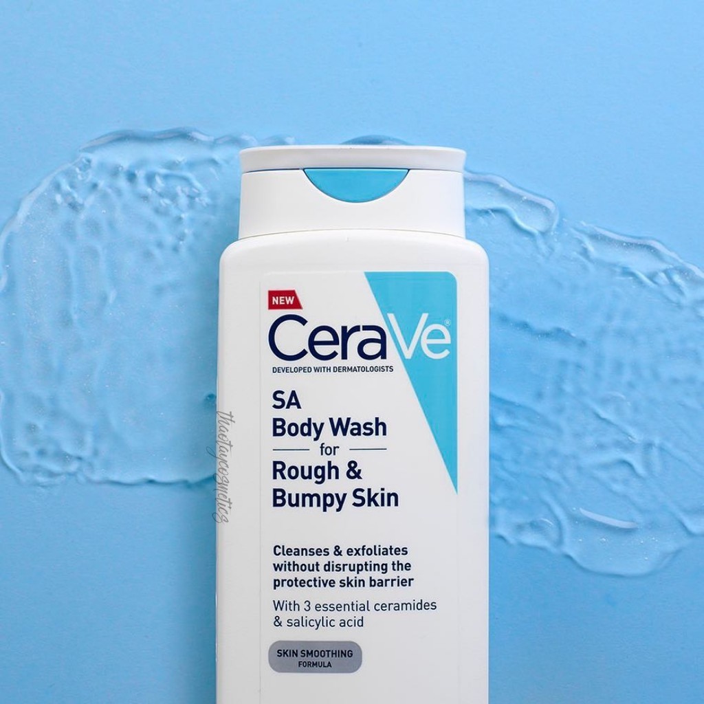 [Hàng Mỹ] Sữa tắm dưỡng ẩm cho da mụn, khô sần CeraVe SA Body Wash for Rough and Bumpy Skin (296ml)