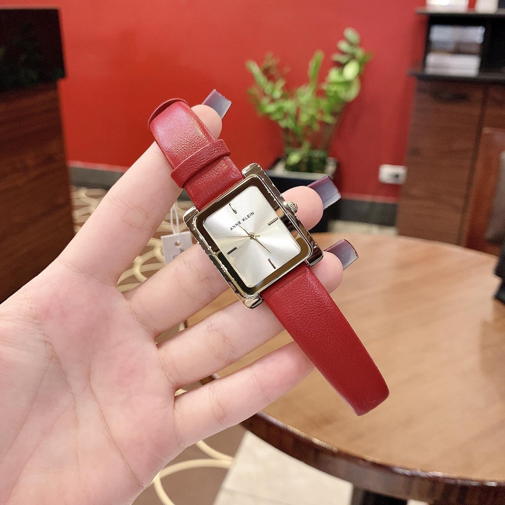 Đồng hồ nữ Anne Klein vuông dây đỏ AK/2706CHRD