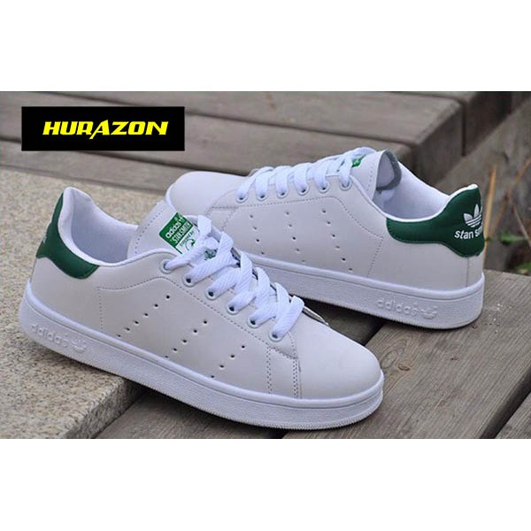 Giày Stan Smith trắng gót xanh Nam Nữ