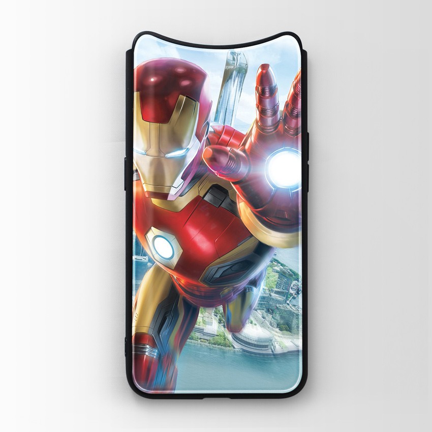 Ốp kính cường lực Oppo Find X viền dẻo in Avengers - Mẫu PAve43-50