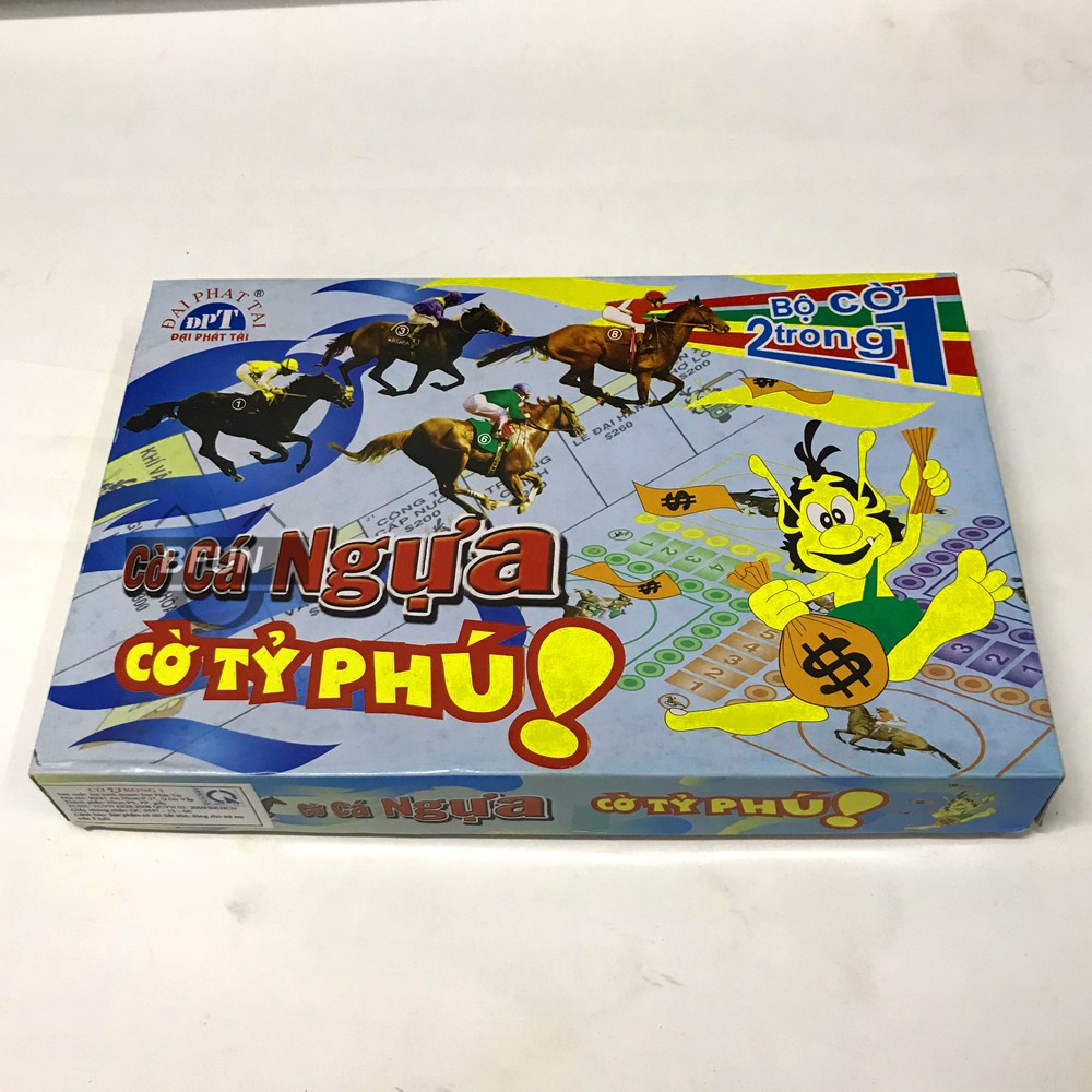 Bộ Cờ 2in1 ĐẠI PHÁT TÀI - Cờ Tỷ Phú Monopoly Việt Nam Giá Rẻ + Cờ Cá Ngựa Giấy Cao Cấp Đua Ngựa - Đồ Chơi Trẻ Em BFUN