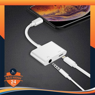 Jack chia cổng iPhone, giắc chuyển đổi vừa sạc vừa đeo tai nghe cho iPhone sử dụng IC zin Apple - Moontech