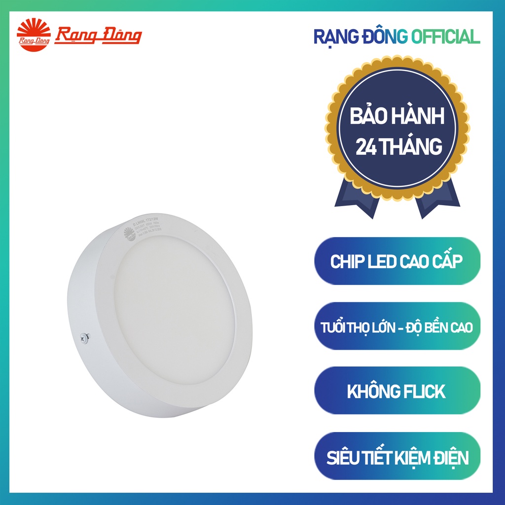 Đèn LED ốp trần LN09 170/15W 3000K-6500K SS Chính hãng Rạng Đông Tây Nguyên