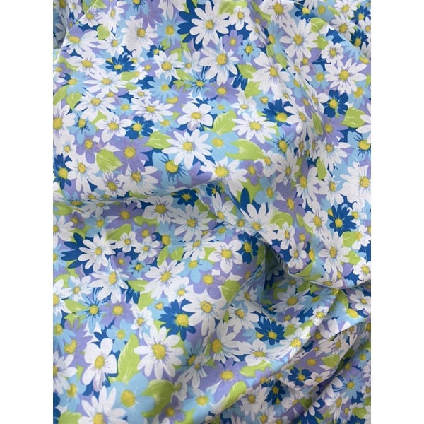 Vải thô cotton hoa cúc