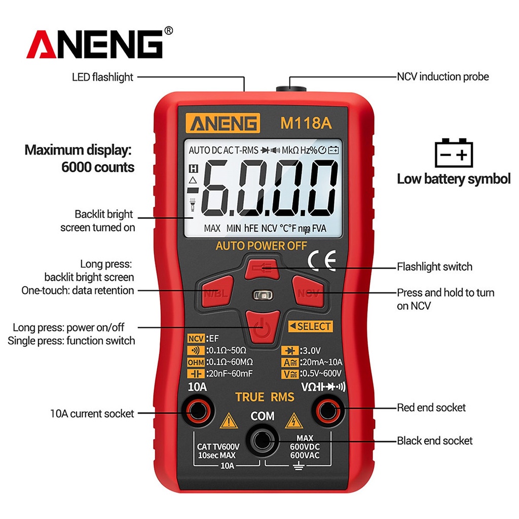 Đồng Hồ Vạn Năng ANENG M118A