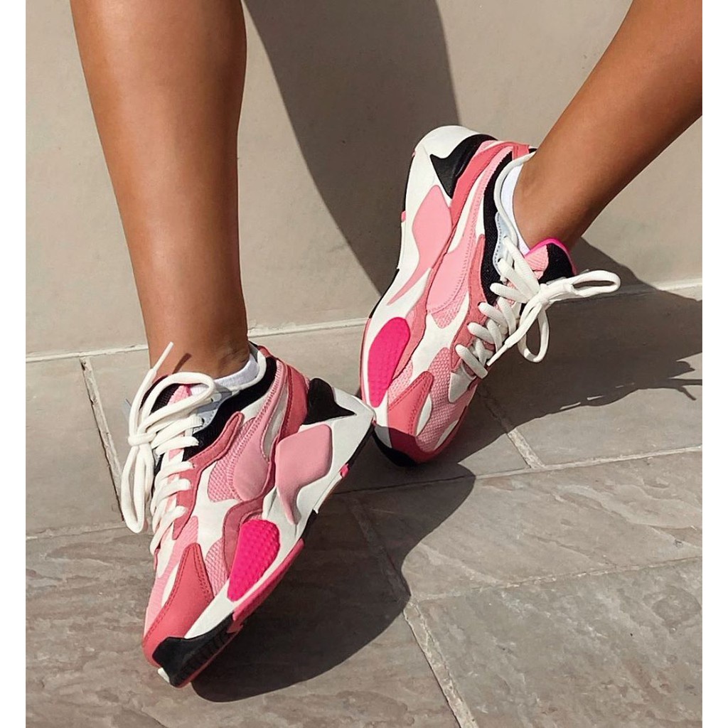 Giày thể thao nữ Puma RS-X3 Puzzle White Pink - 37157006 - Hàng Chính Hãng