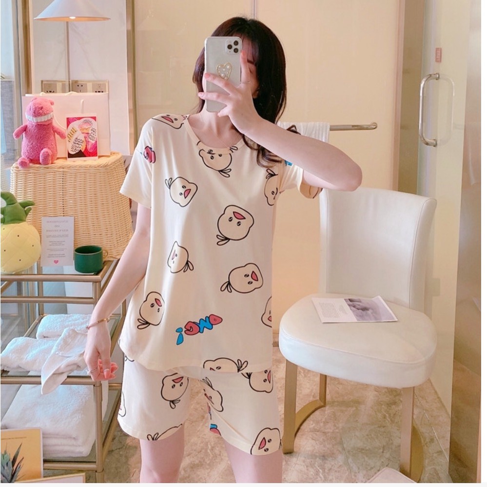[QUẦN ÁO NGỦ NỮ HÈ 2021] [100% COTTON thun lạnh ]  - Set bộ đồ ở nhà cộc tay phong cách Hàn Quốc | BigBuy360 - bigbuy360.vn