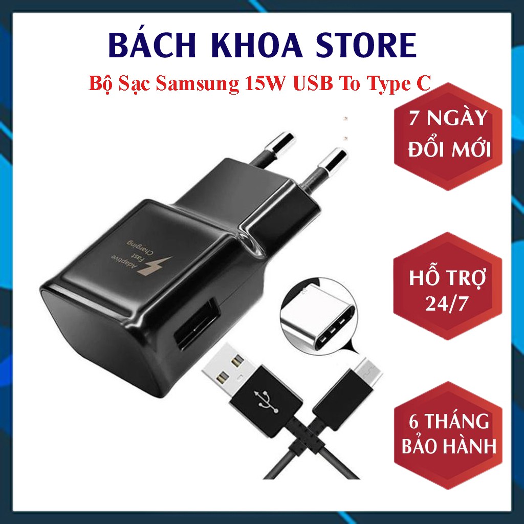 Bộ Sạc Samsung 15W USB To Type C CHÍNH HÃNG, Bộ Sạc Nhanh Note 9, Note 8, S9, S8- BH 6 tháng