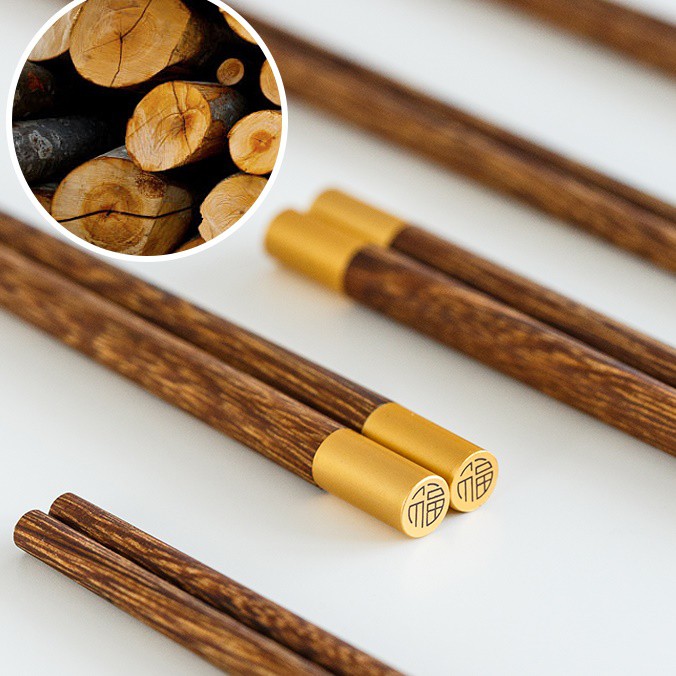 Đũa gỗ Hương bọc đồng phong cách Nhật Bản BAMBOOO ECO an toàn vệ sinh, sử dụng cho gia đình, nhà hàng, khách sạn