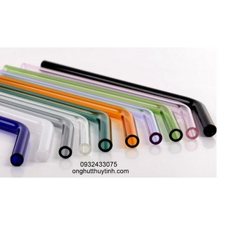 Ống hút màu thủy tinh,nhiều màu sắc ống hút dày chiều dài 20cm đường kính 8mm
