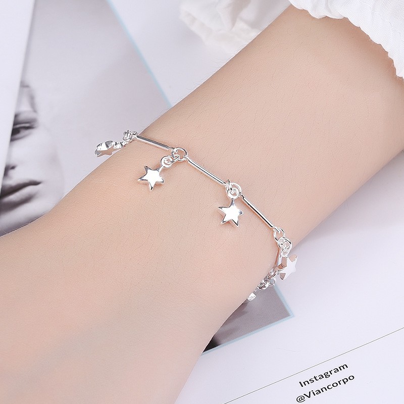 10 designs S925 Silver Bracelet Girls' Accessories Simple Exquisite Bracelet Snowflake Bracelet Multi-Style Design Bracelet Gelang wanita