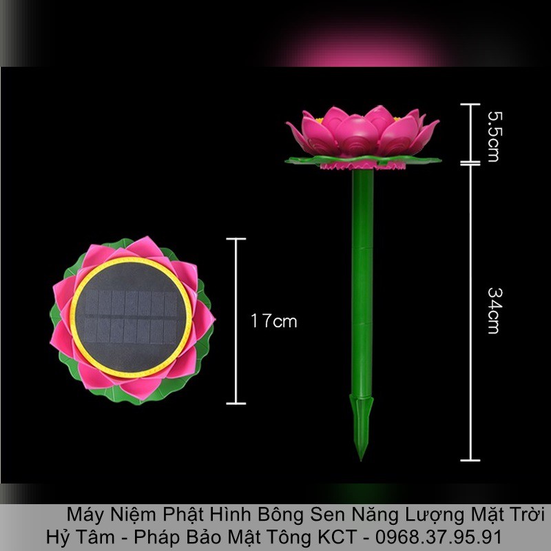 Máy Phát Nhạc Hình Bông Sen Niệm Phật Năng Lượng Mặt Trời, Chịu Mọi Điều Kiện Thời Tiết, Thiết Kế Tinh Tế, Chân Thật