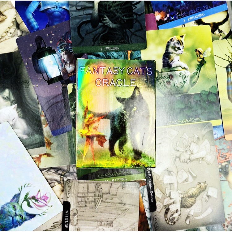 Bộ bài Fantasy Cats Oracle óng ánh S2