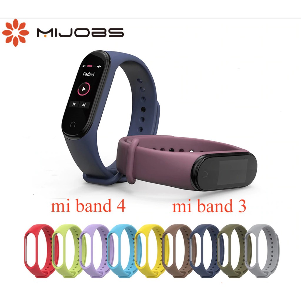 (SẵnVN) Dây cao su chính hãng Mijobs Miband 5 &amp; 6 &amp; 7 / Mi band 4 - Dây đeo cao su thay thế Mi band 4/ Mi band 3