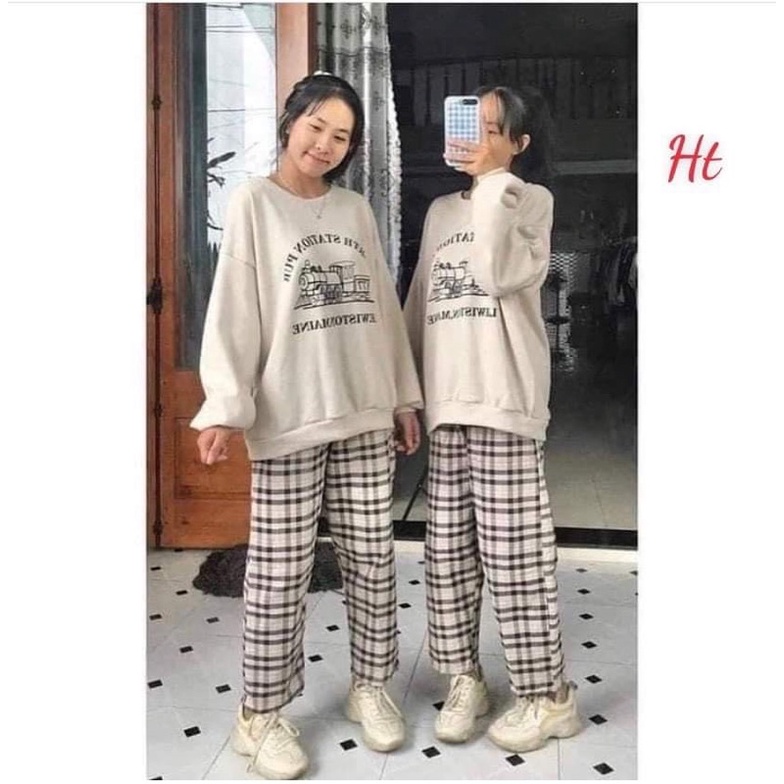 Áo nỉ cotton STAT + quần kẻ H24