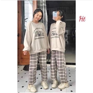 Áo nỉ cotton STAT + quần kẻ H24