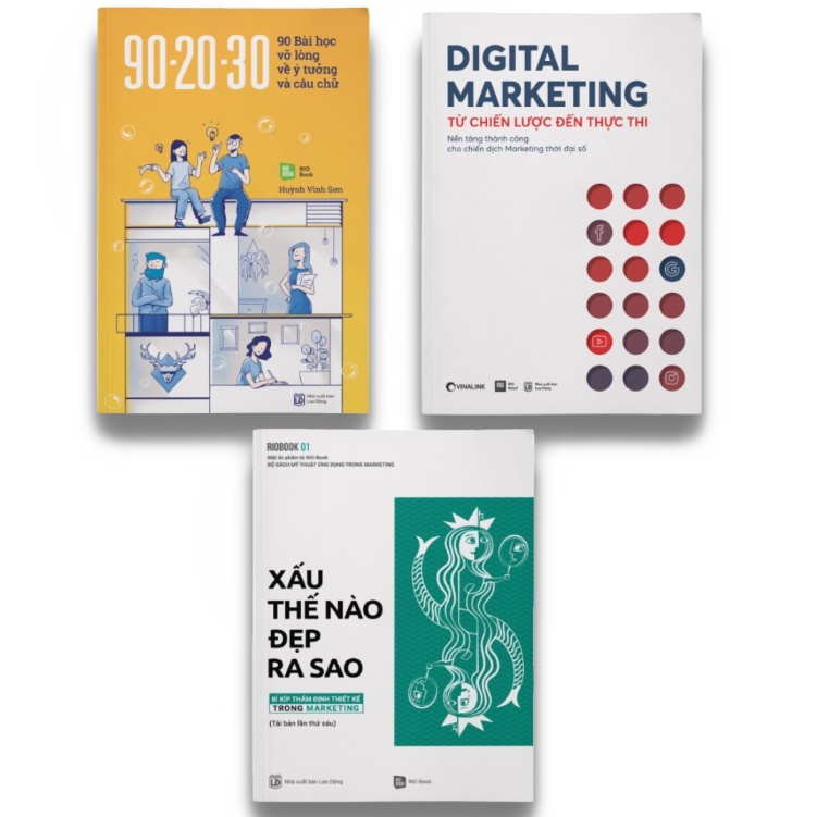 Sách - Combo Bộ sách Marketing độc đáo của RIO Book (90-20-30 + RIO Book No.1 + Digital Marketing)