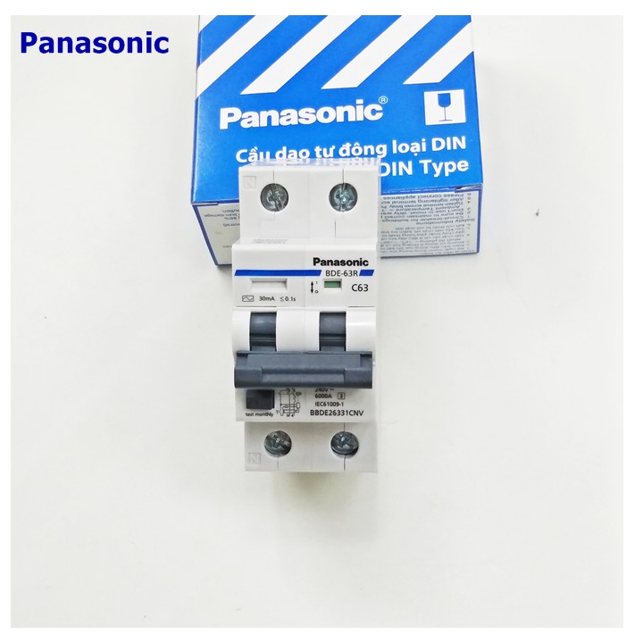 Aptomat chống giật Panasonic 2P 63A 30mA 240VAC