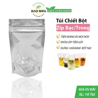 10 Túi Zip Đáy Đứng Đựng 100gr Bột