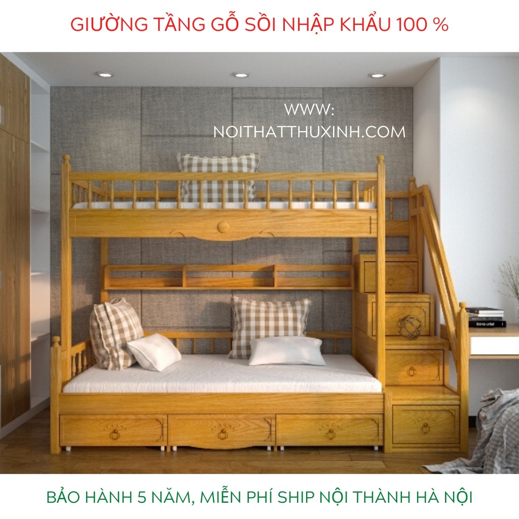 Giường tầng trẻ em màu hồng giường hai tầng cho bé