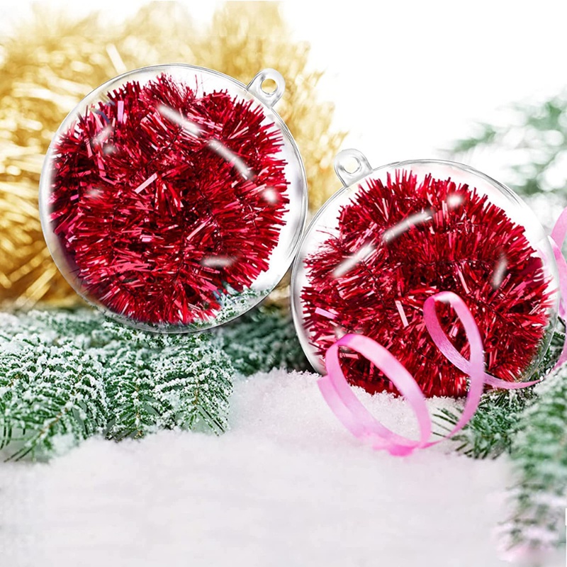 Trái Châu Bằng Nhựa Trong Suốt Kích Thước 5 / 6 / 8 / 10cm Dùng Trang Trí Cây Thông Giáng Sinh