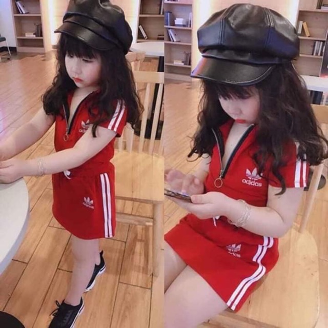 Set bộ áo váy Adidas thể thao màu đo cho bé