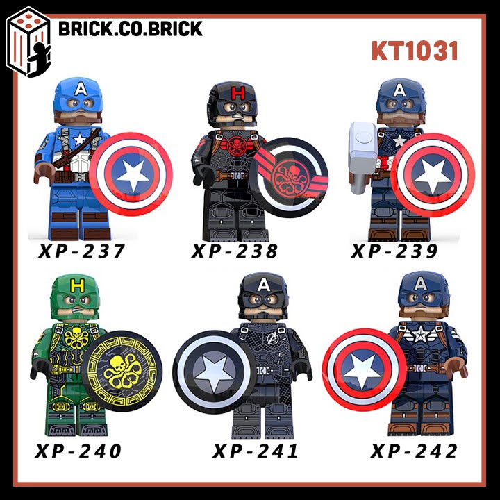 Captain America Đồ Chơi Lắp Ráp Minifigure Nhân Vật Non Lego Siêu Anh Hùng Marvel Avengers Đội Trưởng Mỹ KT1031