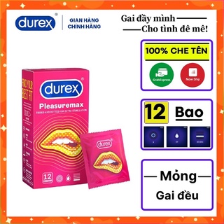 Bao cao su gai Durex Pleasuremax 12pcs gân gai, tăng khoái cảm