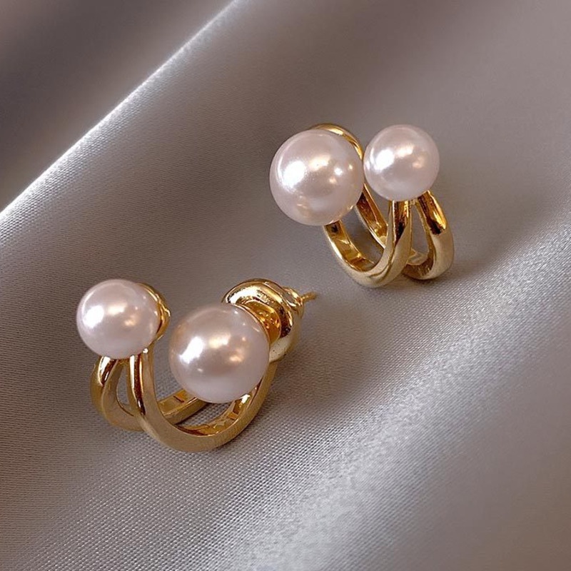 Khuyên tai bạc S925 đính ngọc trai giả thời trang sang trọng cho nữ