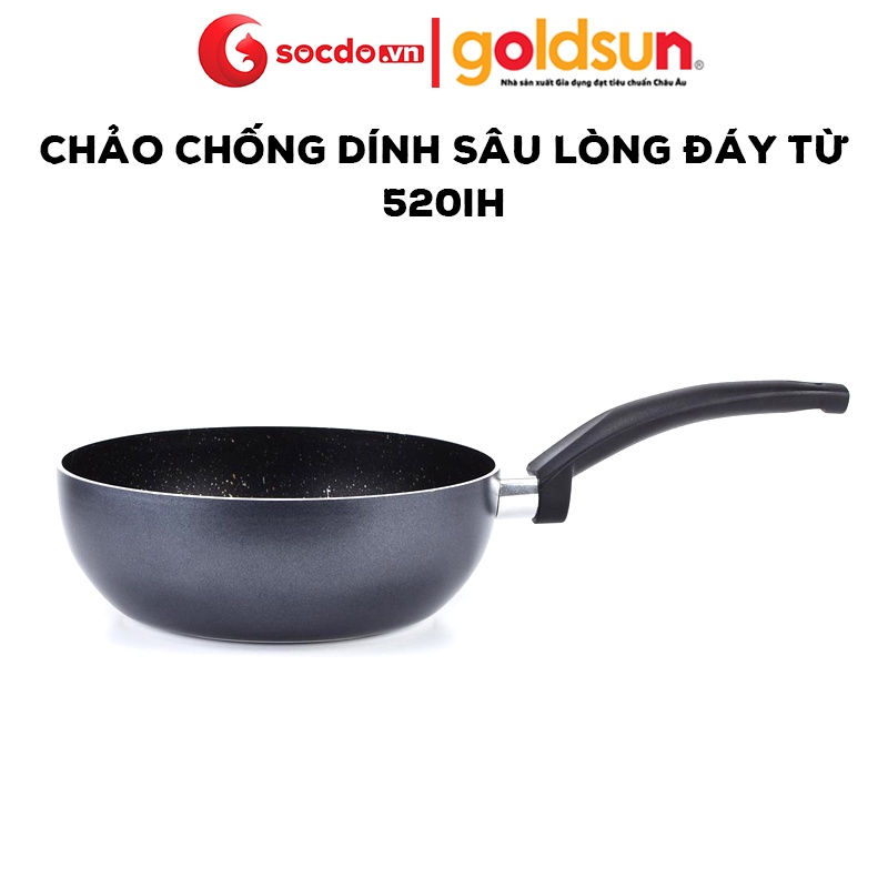 Chảo chống dính lòng sâu Goldsun GPA1005-20IH -Dùng được cho bếp từ - Siêu chống dính, chất liệu nhôm siêu bền