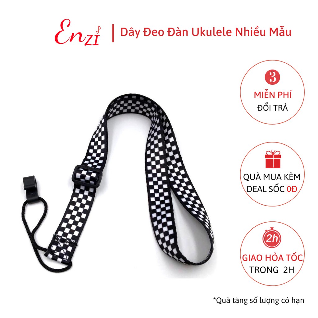 Dây đeo đàn ukulele Cờ Mỹ không cần đục thùng hàng loại 1 Enzi