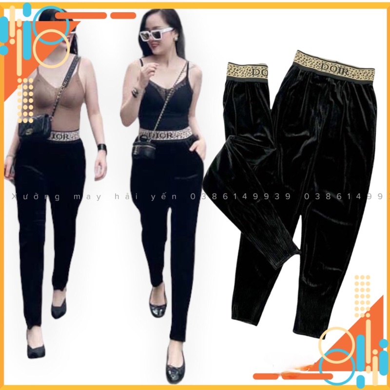 [ Sale 50%] Quần nhung cạp báo và cạp chữ hót hít kèm ảnh thật