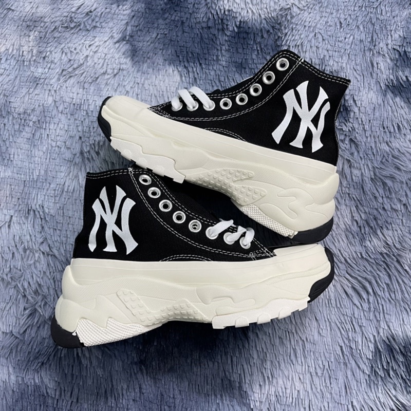 Giày Thể Thao MHSneakers Cổ Cao In UV Chữ NY Không Bong Tróc Màu Đen và Trắng (ảnh thật )