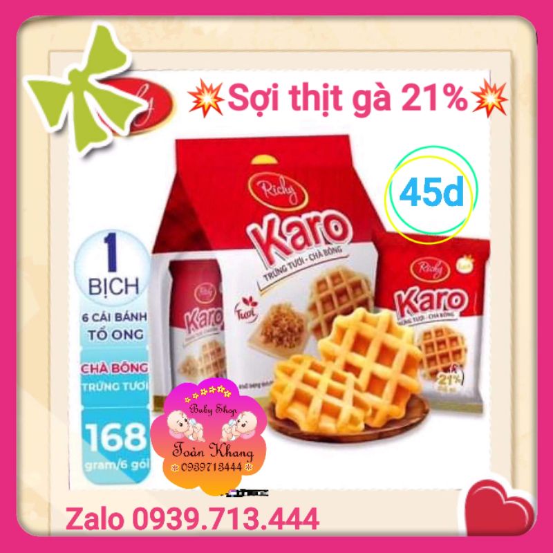 🌈NGON_BỔ_RẺ🌈TÚI 6 CÁI BÁNH KARO TRỨNG TƯƠI - CHÀ BÔNG (DATE 45 NGÀY)