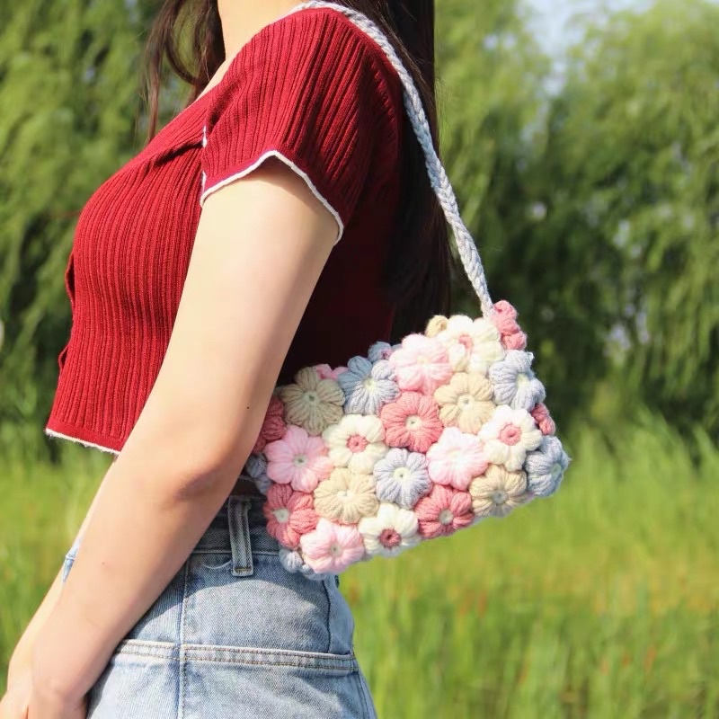 [Mẫu Mới 2022] DIY Combo Nguyên Liệu Làm Túi Bông Hoa Nhiều Màu  - Qùa Tặng Handmade Ý Nghĩa ( Có Video Hướng Dẫn)