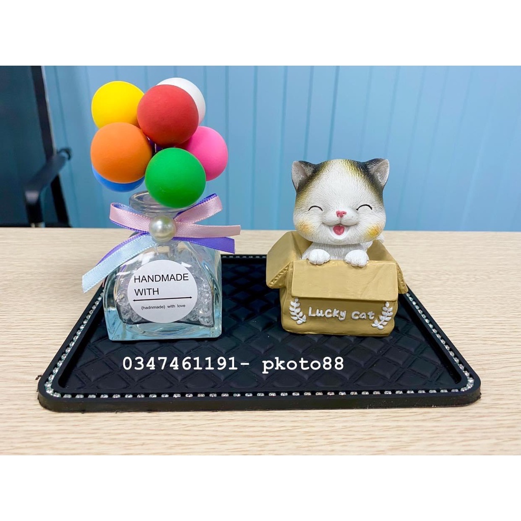 Chú mèo lucky trang trí táp lô xe hơi - phụ kiện decor taplo oto