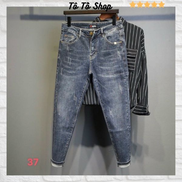 Quần Jean Nam Trơn Cap Cấp ❤️FREESHIP❤️ Quần Bò Nam Mẫu Mới Chất Jeans Co Giãn Thời Trang Tô Tồ Shop - MQ37