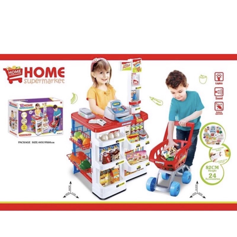 Bộ đồ chơi bán hàng siêu thị (kèm xe đẩy )