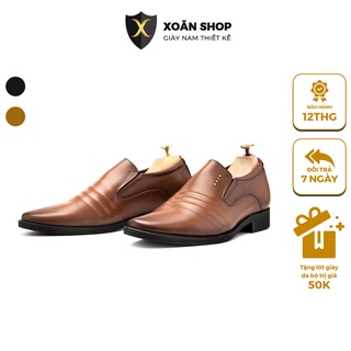 Giày Lười Nam Công Sở XOĂN SHOP Da Bò Thật Size 38 Đến 42 Màu Đen/Vàng - G068