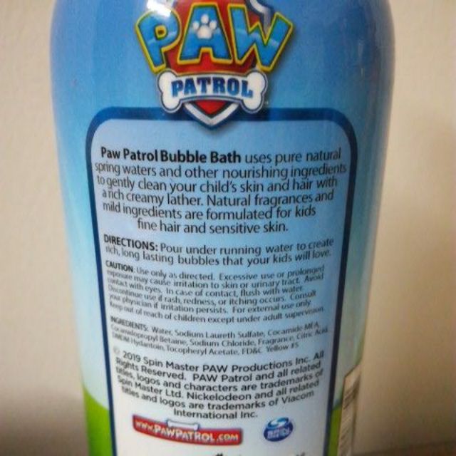 Sữa tắm gội siêu bọt có Vitamin E 473ml Chó cứu hộ PAW Patrol Bubble Bath