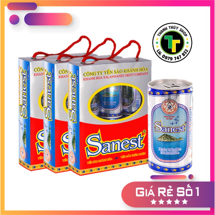 Combo 06 lon - Yến sào Khánh Hòa không đường kèm túi quà sang trọng thích hợp biếu tặng loại 190ml | BigBuy360 - bigbuy360.vn