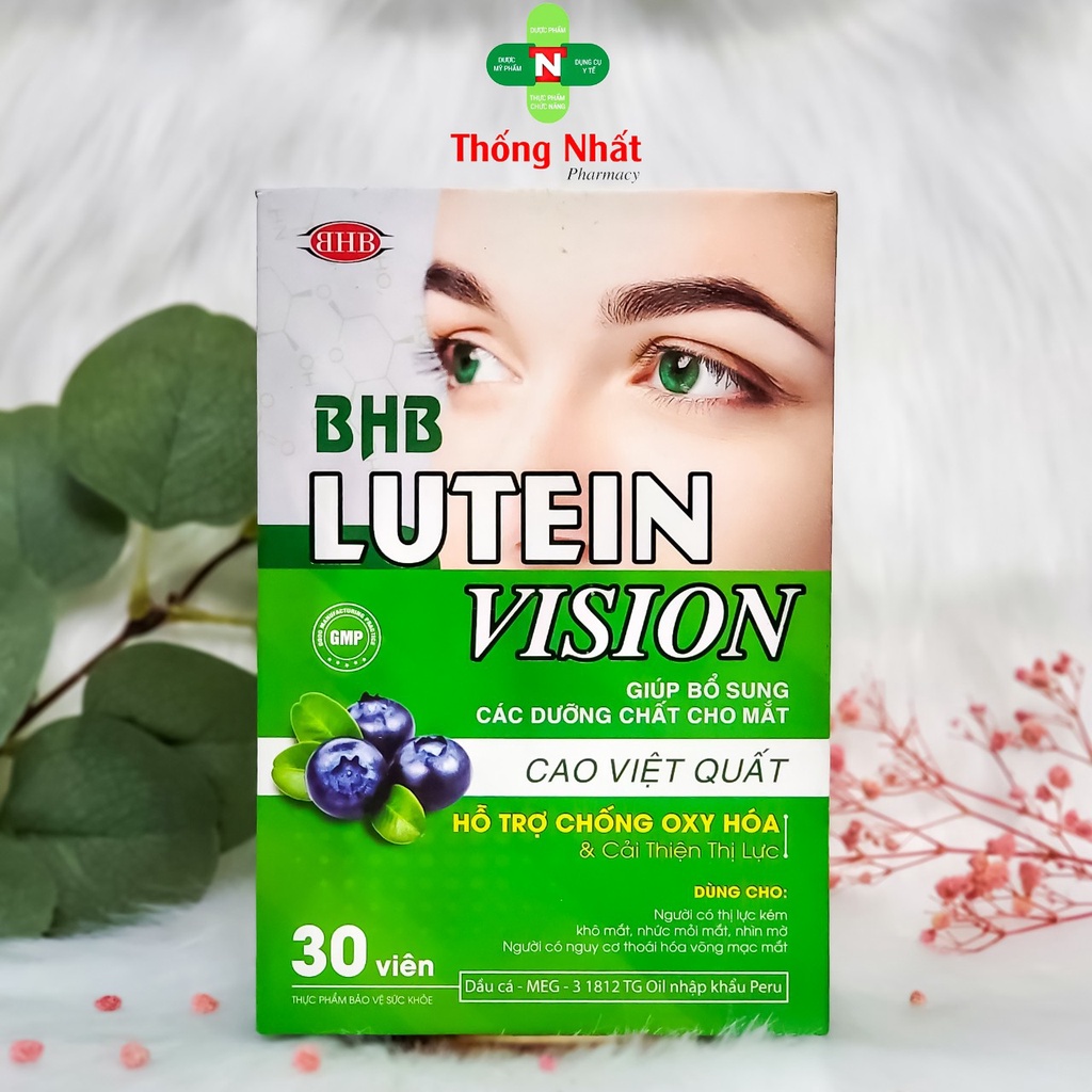 Viên uống bổ mắt sáng mắt bảo vệ mắt BHB Lutein Vision hộp 30 viên