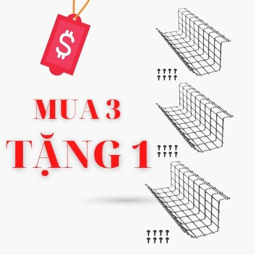 Combo 3 Khay Đỡ Cáp Điện Dây Điện Dưới Mặt Bàn Bằng Thép Sơn Tĩnh Điện Rất Khỏe Quản Lý Cáp Điện Gọn Gàng( Tổng dài 1m)