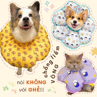 Gối Chống Liếm Cao Cấp Siêu Mềm Chống Nước Cho Chó Lớn Corgi Bull Pháp Pug Mặt Xệ Lạp Xưởng - Vòng Cổ Loa Chống Liếm