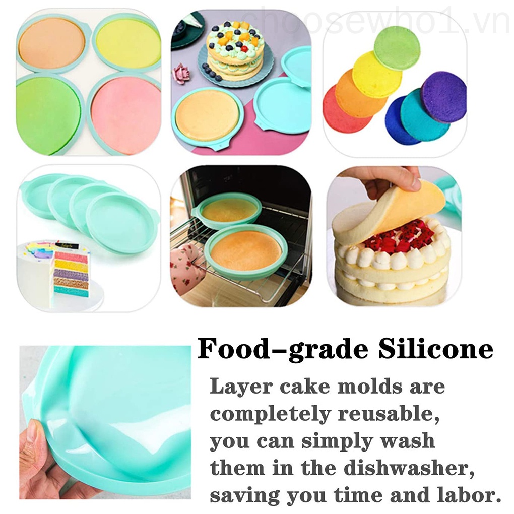 Set 4 Khuôn Silicone Làm Bánh Hình Cầu Vồng Xinh Xắn