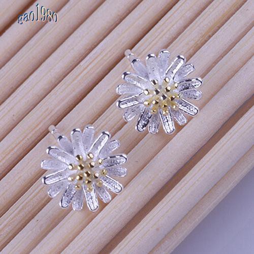 Bông Tai Mạ Bạc 925 Hình Hoa Hướng Dương Dễ Thương