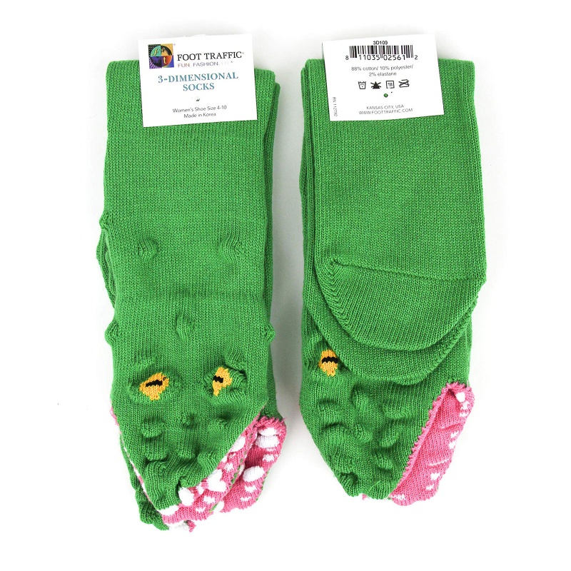 XIXI Vớ Cotton Cổ Cao Chống Trượt In Họa Tiết Cá Sấu Vui Nhộn Thời Trang