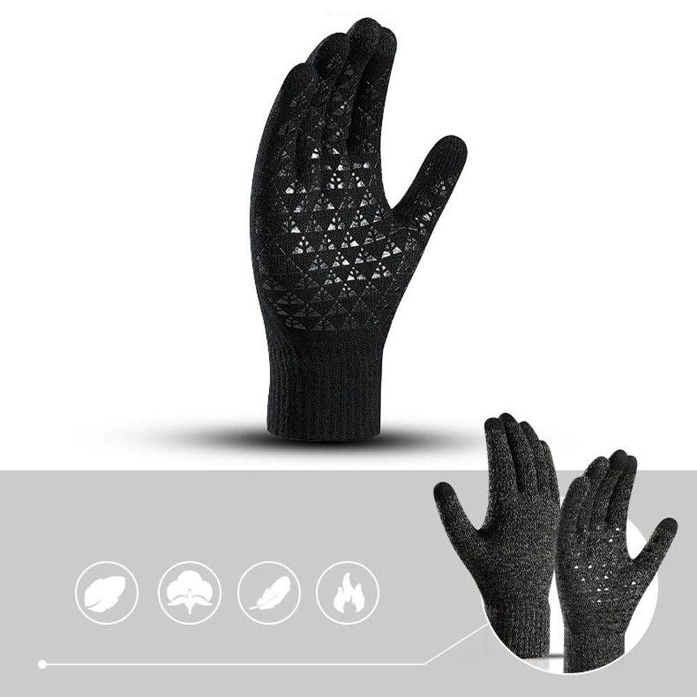 Găng Tay Lái Xe Đạp Bằng Silicone Lót Lông Cừu Chống Trượt