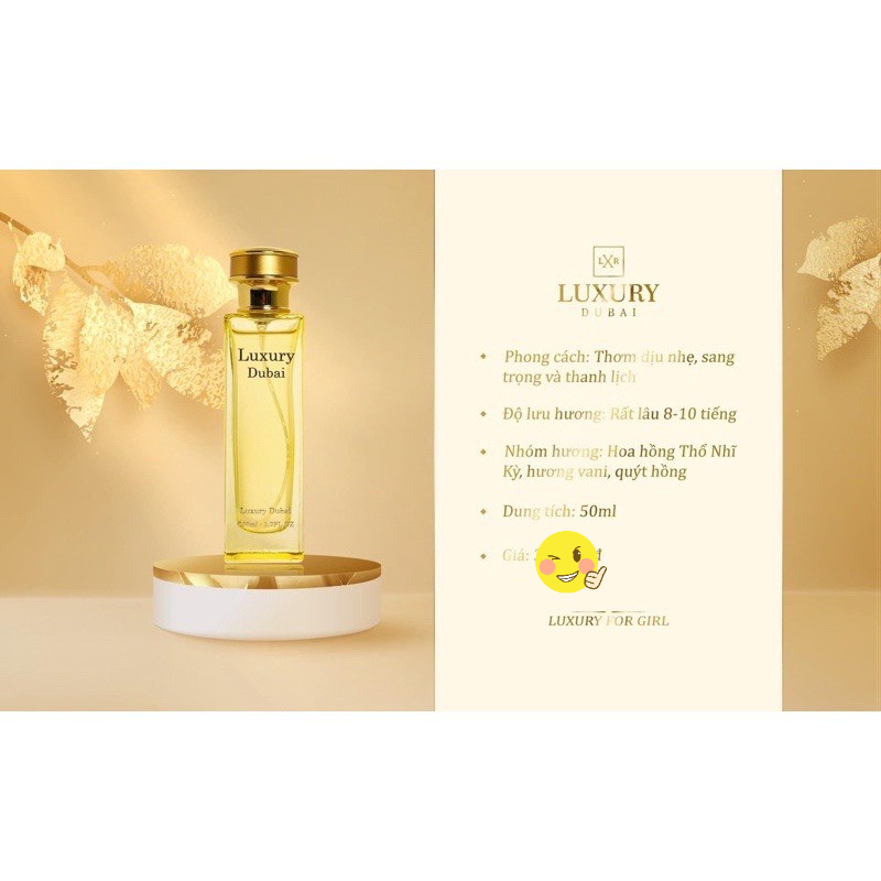 Nước Hoa Luxury Dubai 50ml - Tinh Dầu Nước Hoa Luxury Dubai