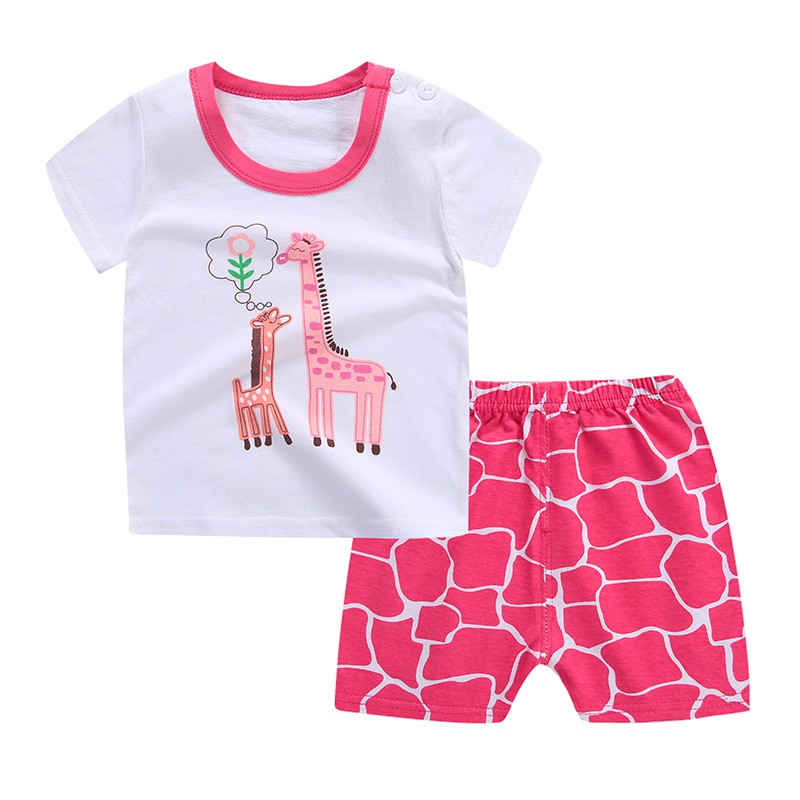Bộ quần áo cho bé gái từ 1 đến 6 tuổi phong cách Hàn Quốc, quần áo trẻ em xuân hè chất cotton hàng xuất khẩu